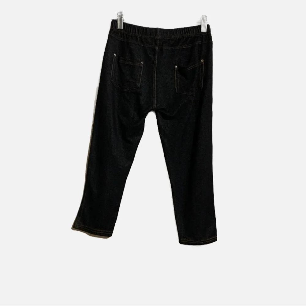 F&F Girls Pull-on Stretch Leggings Jeggings One Size Indigo Dark Blue Fabric.